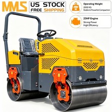 FREE SHIPPING Mini Road Roller 2Ton 23hp Rato Gas Engine Hydraulic Steering