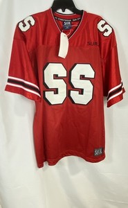 SUR Streetwear Men's Y2K Red Mesh Football Jersey #55 Sz XL