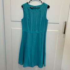 Talbots Teal Blue Sleeveless Sheath Dress Women's Size 10 100% Silk