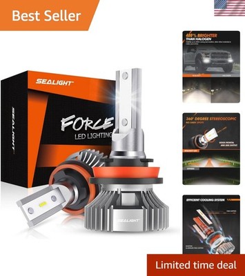 Pack of 2 H11 H8 H16 LED Fog Lights - 400% Brighter, Easy Install, Universal Fit