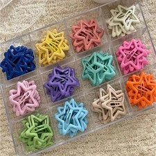 20/50Pcs Star-Shaped Alloy Hair Clips Metal Snap Women Barrettes Girls
