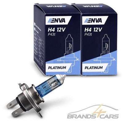 2 x ENVA H4 AUTO GLÜHBIRNE GLÜHLAMPE 12V 60/55W # PLATINUM: bis 130% mehr Licht!