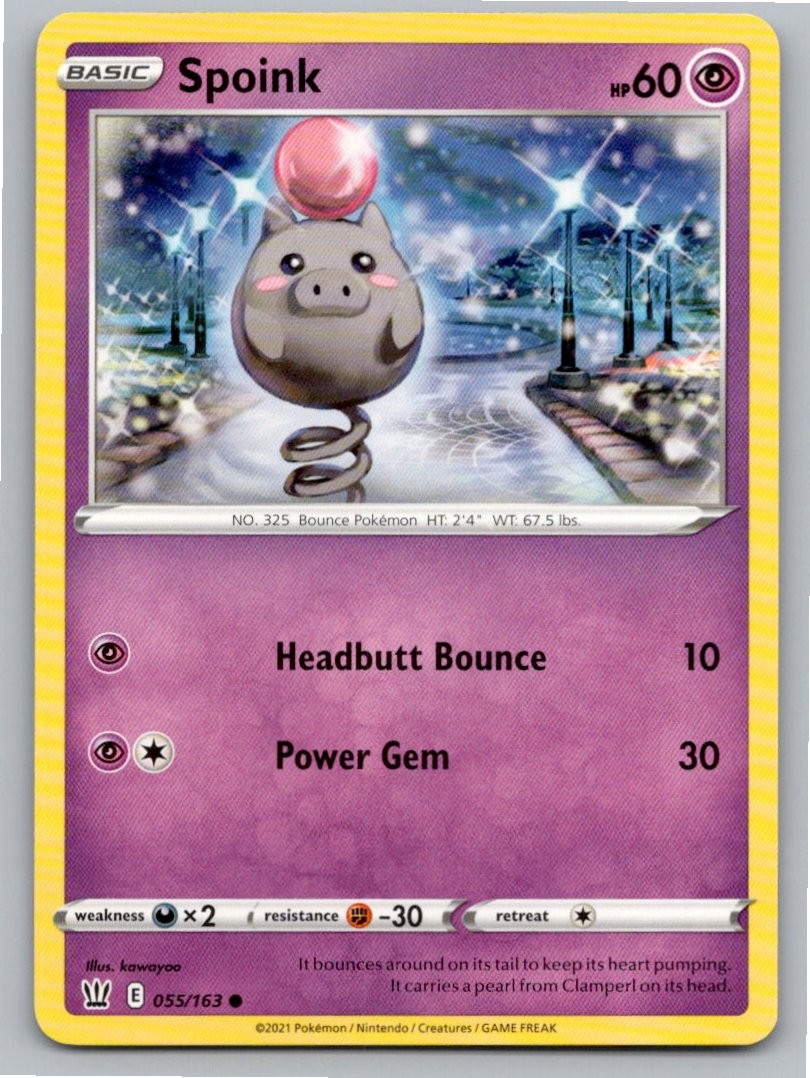 2021 POKEMON SPOINK BATTLE STYLES 055/163 C NM A75025 FREE S&H