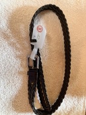 New/Dark Brown Braided Belt for Boys with Silver Buckle, Size Medium, 37" length