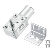 DC 12V 375 RPM Worm Geared Motor 6mm D Shape Shaft High Torque Gear Box