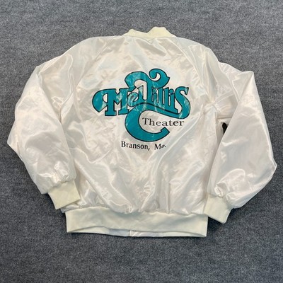 Vintage 80s Mel-Tillis Theater Satin Bomber Jacket Large 24x26 Branson Missouri