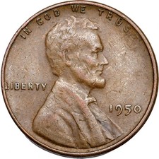 1950 P Lincoln Wheat Cent Good - Very Good G-vg Condition Copper Penny 1c
