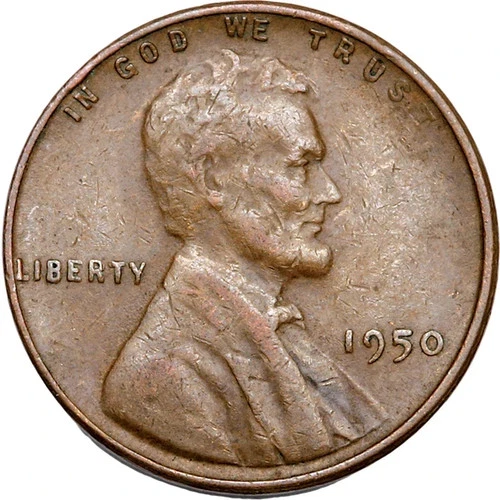 🔥 1950 P Lincoln Wheat Cent Good - Very Good (G-VG) Condition Copper Penny 1c