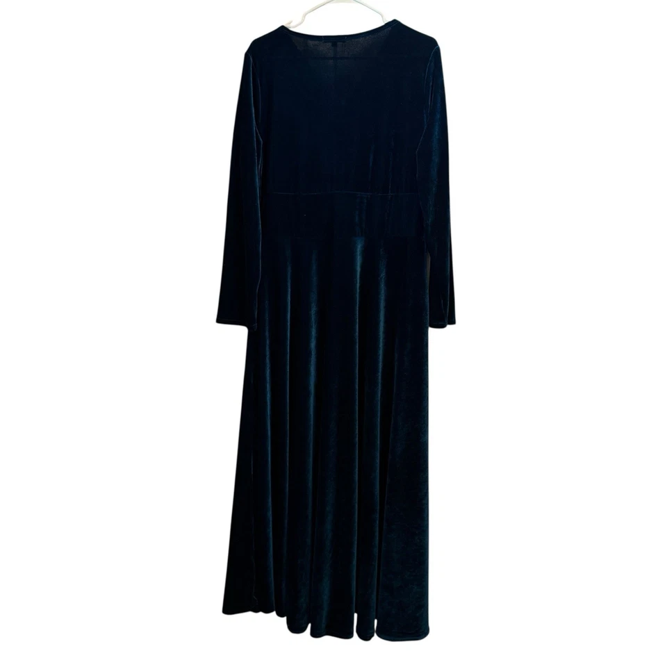 Maxi Vestido Urban Coco Elegante Terciopelo Verde Manga Larga Calce Acampanado 2XL Regal Nuevo con Etiquetas Foto 4 de 4