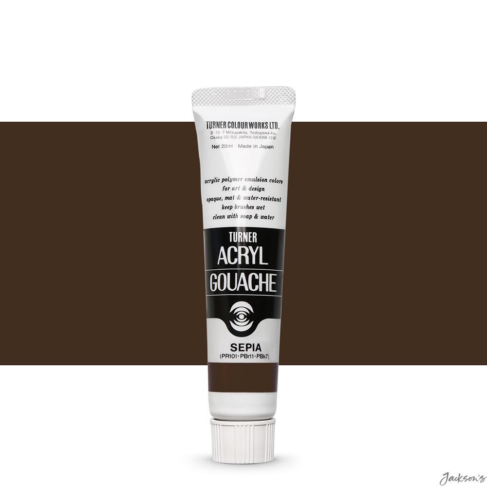 Turner Acryl Gouache Paint Acrylic 20ml Sepia 35 For Matte Opaque Artwork