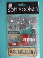 WELCOME HOME HERO Dimensional Stickers Military - Me & My Big Ideas Sealed Pack