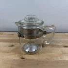 Vtg Pyrex Flameware 7756-B Percolator 4-6 Cup - Aluminum Stem, Basket