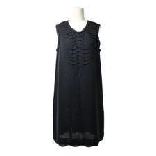 CHANEL back coco button striped dress Used CYHE-0