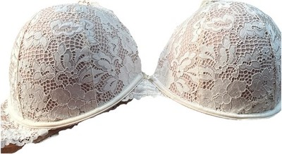 Torrid Size 44 Triple D Creamy Color Lace Bra Push-Up Plunge Rn 148862 Vietnam