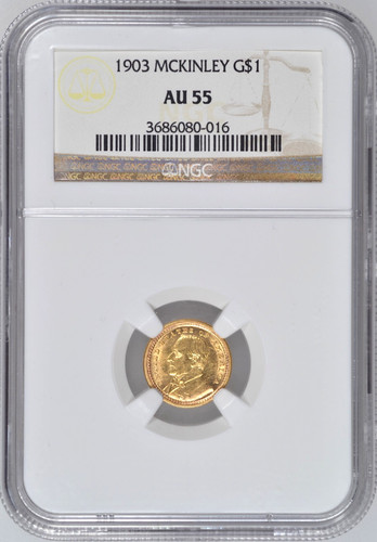 1903 MCKINLEY LOUISIANA PURCHASE GOLD $1 DOLLAR NGC AU55 COMMEMORATIVE