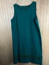 Ann Taylor Size 6 Womens Dress Dark Green Sleeveless Round Neck A Line