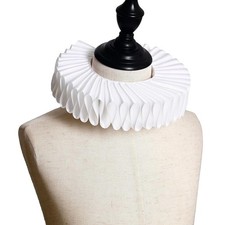 Kids Ruffled Neck Collar Performance Birthday White Masquerade False Collar