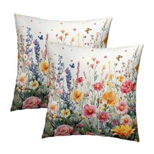 Colorful Flower Throw Pillow 18" x 18" Pack of 2 Colorful Flower Petal