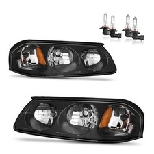 Headlights with Bulbs for 2000 OE Replacement Black  With High  Low Beam Bulb