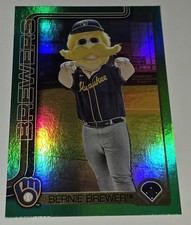 2025 Topps Series 1 Celebration Brewers Mascot Bernie Brewer Green Foil /99