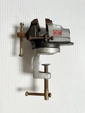 Vintage Small 1-7/8" Jaw Bench-Top Table Clamp-On Vise Jewelers Hobby