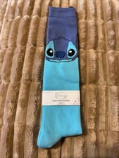 Disney Lilo  Stitch Stitch Knee High Socks Adult Blue New