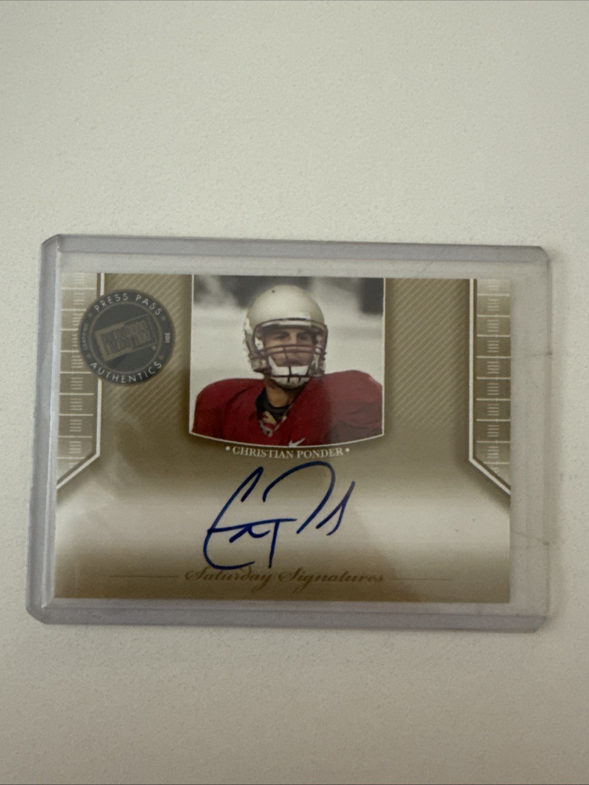 Christian Ponder Press Pass Legends Saturday Signatures #SSCP Base
