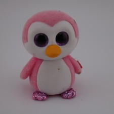 Ty Mini Boos Pink Glider the Penguin Collectible Flocked Figure 2”