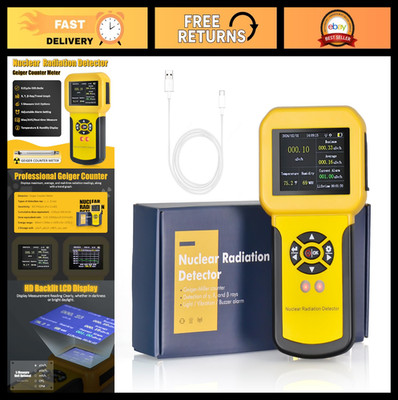 Handheld Geiger Counter Radiation Meter - Detect Beta, Gamma, X-Ray Levels, LCD
