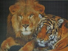 Lion and Tiger Counted Cross Stitch Chart No.2-63 