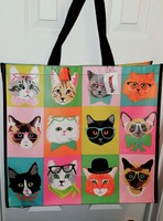 Tj Maxx Cat Kitty W Eye Glasses Design Reusable Tote Shopping Bag Set Of 2 Bags Tj Maxx Cat Kitty W Eye Glasses Design Reusable Tote Shopping Bag Set Of 2 Bags