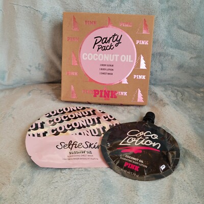 Victoria's Secret PINK Coco Lotion, Scrub,& Mask Sample Pack + 2 EXTRA= 5 Total