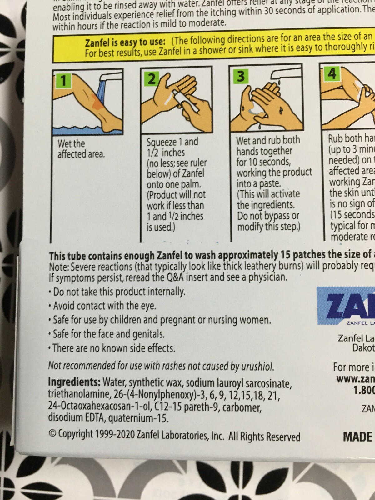 ZANFEL Poison Ivy OINTMENT ITCH AND RASH RELIEF JANUARY 2030*** 7879/P