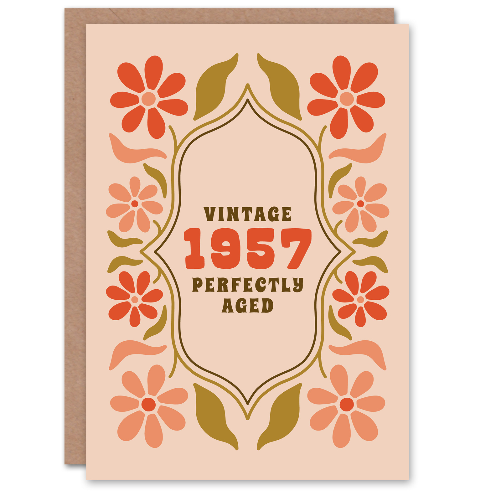 Vintage Year Floral Flowers Her Born 1957 Aged 68 Years Old 68th Birthday Card