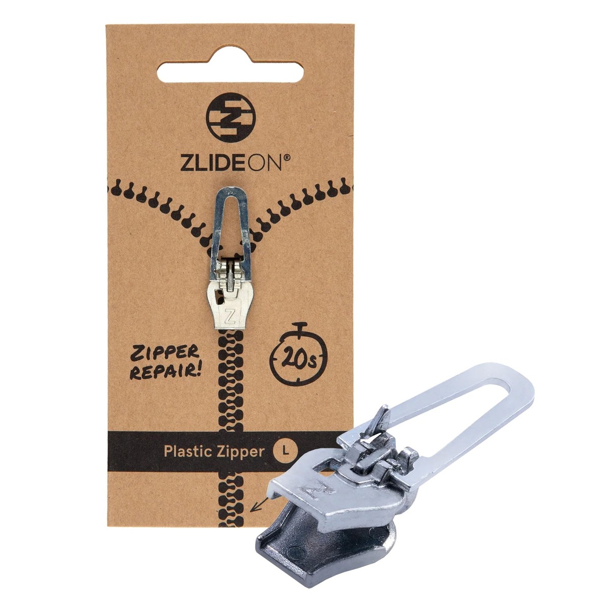 Zipper Pull Replacement - 1pcs Silver Normal L - Instant Zipper