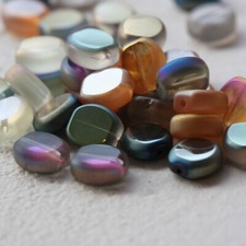 10 Pieces Plated Matte Finish Crystal Beads - Cut Square 9x10mm G338