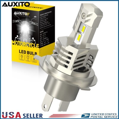AUXITO H4 LED Bulbs HID White 360° Hi/Low Beam Motorcycle Headlight 6000K Power
