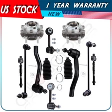Front Tie Rod Ends Rear Sway Bars Wheel Hub Bearings For 2007-2013 Nissan Altima