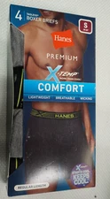 Hanes Sport X-Temp Men's  Boxer Brief Underwear, Black/Gray, 4-Pack Size S
