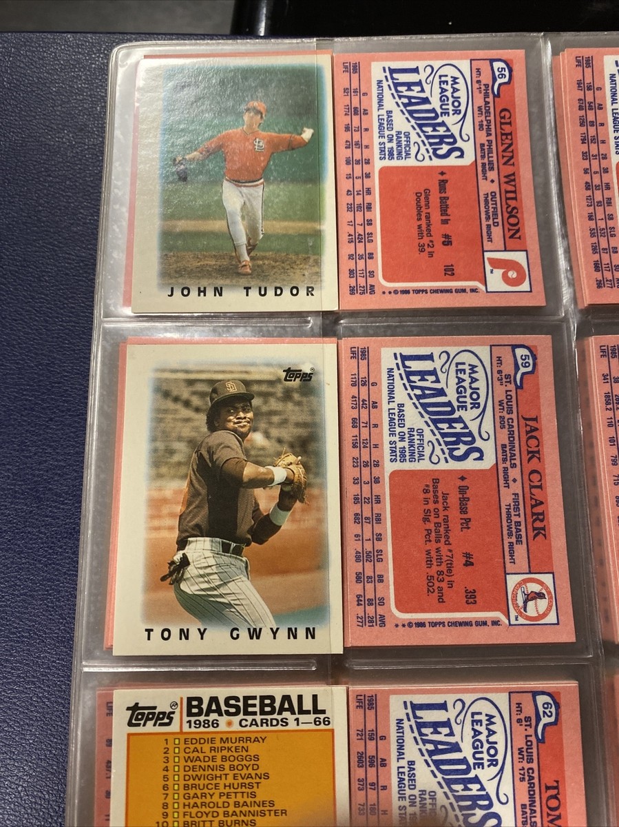 1986 Topps Major League Leaders Baseball Card Mini Complete Set 1