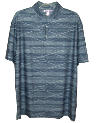 Hickey Freeman Golf Mens NEW Printed Button Up Short Sleeve Polo Shirt M $94