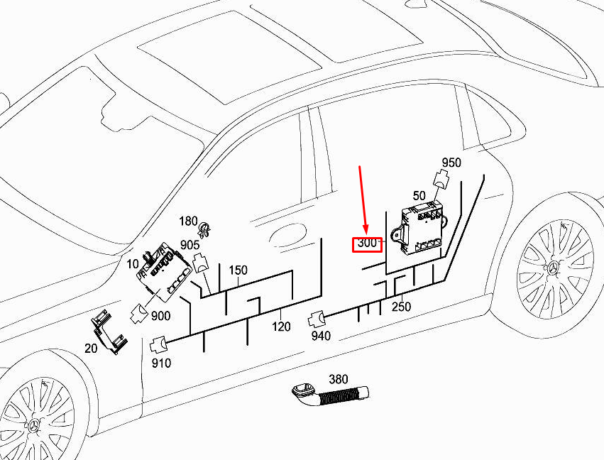 Neu MERCEDES-BENZ S W222 Elektrischer Kabelbaum für die Hintertür A2224402005