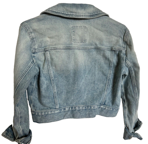 Hollister Jean Jacket Women's XXS Light Blue Denim Distressed Streetwear - Picture 7 of 7