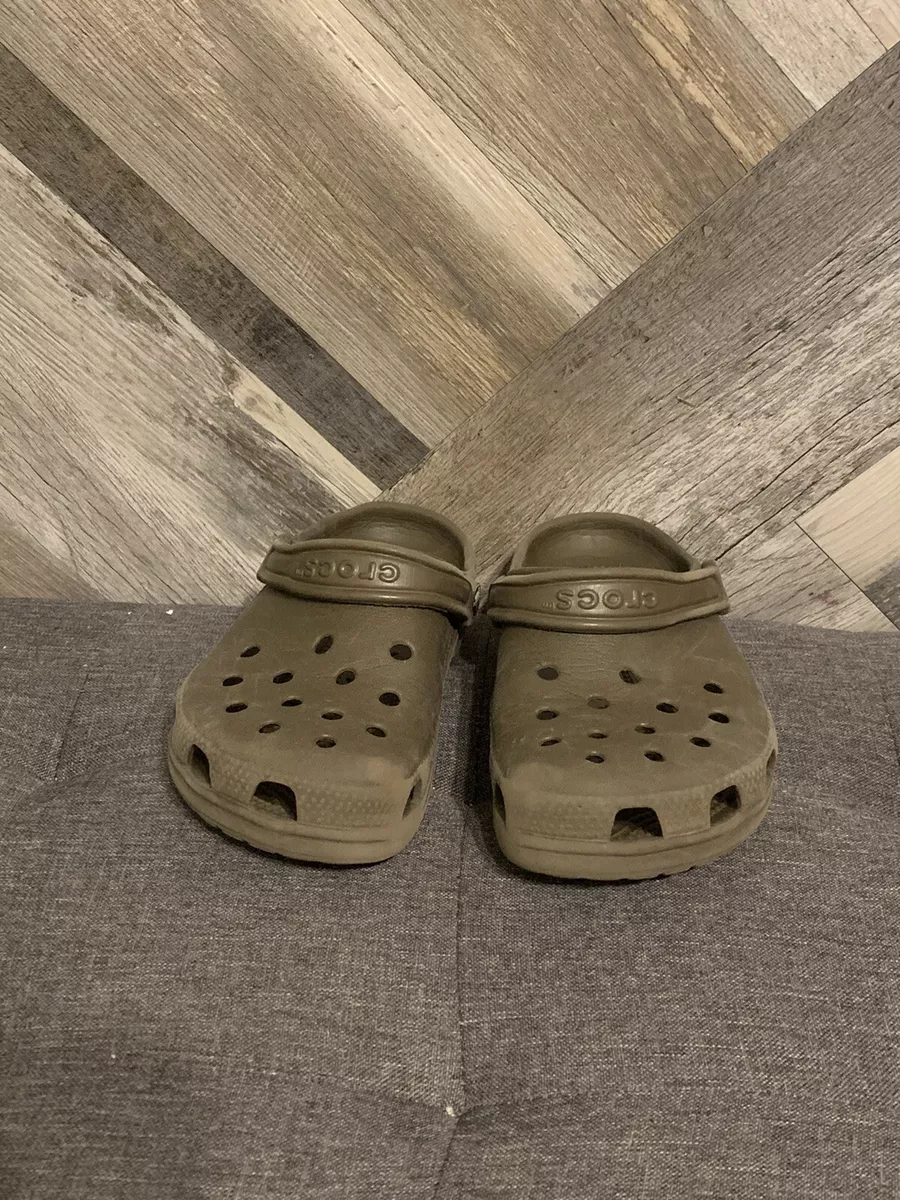 Dark sales brown crocs