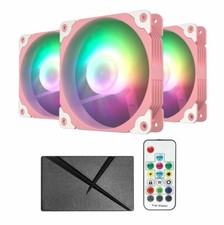 3 Pack 120mm ARGB LED Computer Case Fan for PC CPU Cooling Addressable RGB Pink