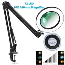 72LED 8X/10X NEW Illuminated Magnifier USB 3 Colors LED Magnifying Glass Repair