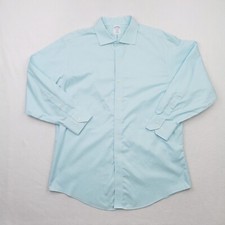 Brooks Brothers Shirt Mens 17 Teal Green Regent Houndstooth Mitered Angle Cuff