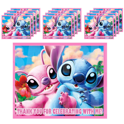 Angel & Pink Stitch Stickers Favors Gift Bag Labels 3.75