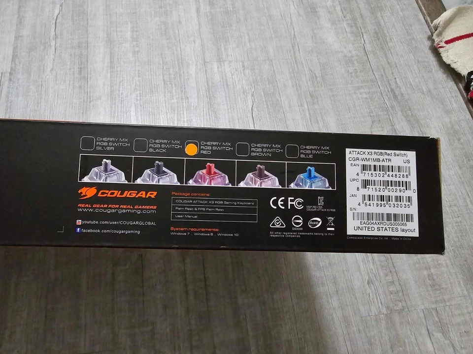 NEW Sealed Cougar Attack X3 RGB Cherry MX RGB Backlit Mechanical Gaming Keyboard - Image 2 of 2
