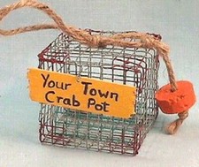 Miniature Crab Pot ornament, Personalized for Free